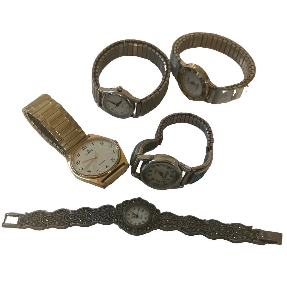 Lot of 5 Vintage Analog Watches untested Off Brand